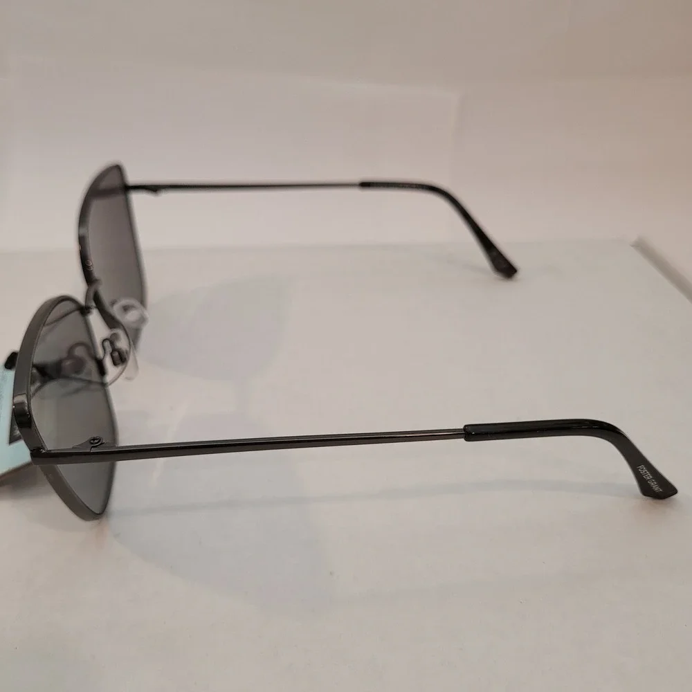 Foster Grant‎ Sunglasses Womens Gunmetal Cat Eye Silver Mirrored Lens Steel Wire